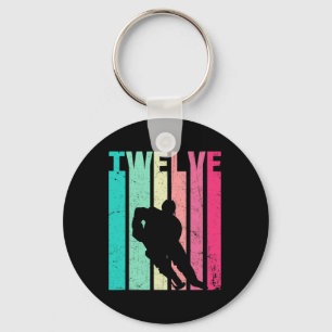 Llavero Amantes del 12° cumpleaños del hockey retro Bir de