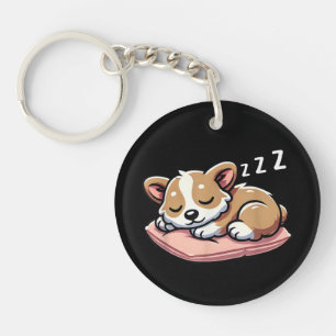 Llavero Amantes del adorable y lindo animal dormido Pembro