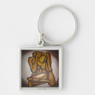 Llavero Amantes Del Arte Contemporáneo En Ochre Y Brow