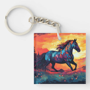 Llavero Amantes Del Caballo En Campo Resumen De Amantes De