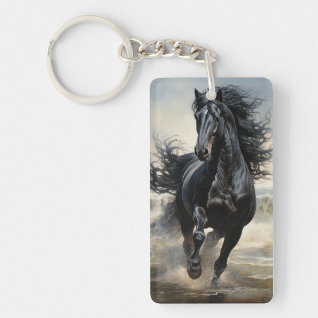 Llavero Amantes del caballo, Stallion negro (Frente)