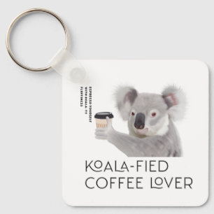 Llavero Amantes del café Fluffy Koala Pun