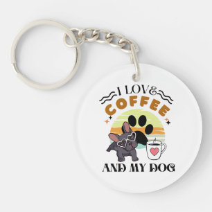 Llavero Amantes del Café - Me encanta el café y mi perro
