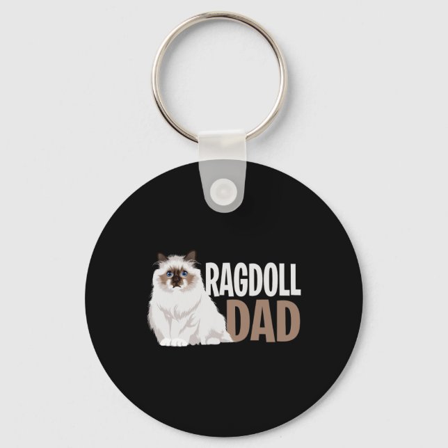 Llavero Amantes del dueño del gato Ragdoll Cat Dad Gracios (Anverso)