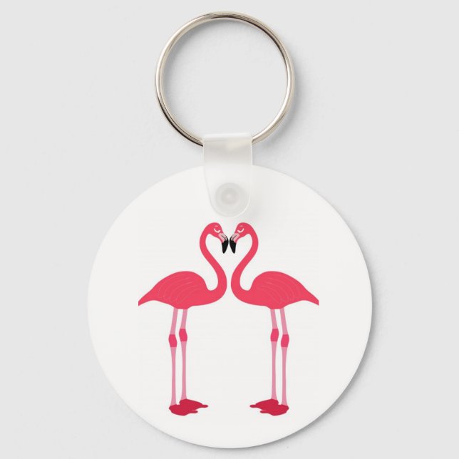 Llavero Amantes del Flamingo Rosa (Anverso)