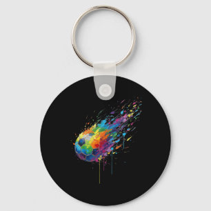 Llavero Amantes del fútbol con salpicaduras de pintura teñ