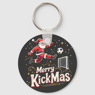 Llavero Amantes del fútbol de Papá Noel y Feliz Kickmas