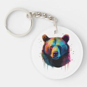 Llavero Amantes del oso pardo arte pop Gran oso pardo