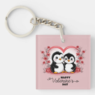 Llavero Amantes del pingüino Personalizado se alegran el d