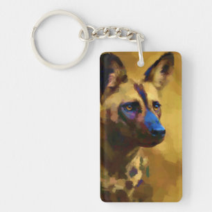 Llavero Amar al perro salvaje africano pintado