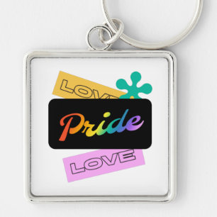 Llavero Amar el orgullo amor. LGBT+orgullo. Tecla arco iri