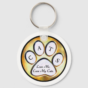 Llavero Amar la cadena de claves de mis gatos