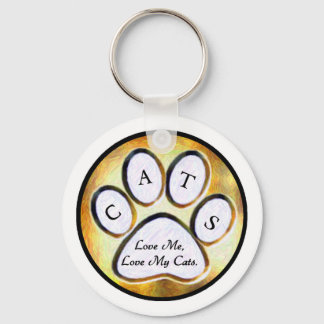Llavero Amar la cadena de claves de mis gatos