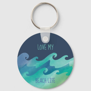 Llavero Amar las olas de mi vida en la playa