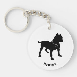 Llavero Amar Mi Personalizable Pittie Dbl Lado Keychain