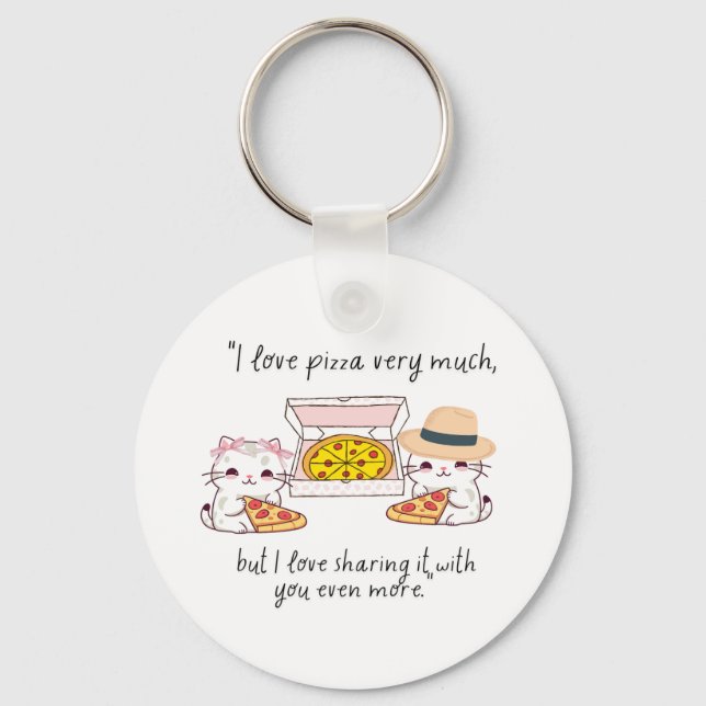 LLAVERO AMAR MUCHO A PIZZA, GATOS (Anverso)