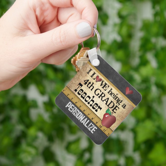 Llavero Amar ser un profesor de cuarto grado (Mano)