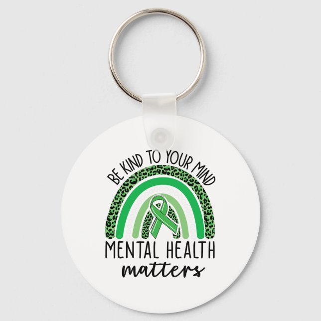 Llavero Amar Su Mente Leopardo Arcoiris Salud Mental Pr (Anverso)