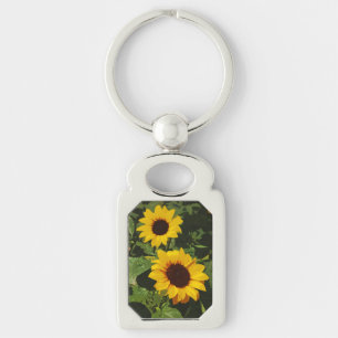 Llavero amarillo del diseño del girasol
