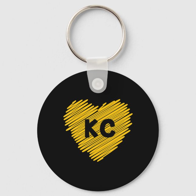 Llavero Amarillo Kansas City Heart Lover Football KC Mens (Anverso)