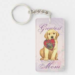 Llavero Amarillo Lab Heart Mom