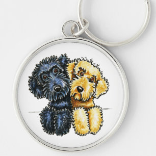 Llavero Amarillo negro de Labradoodles alineado