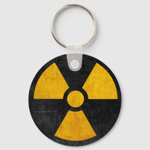 Llavero Amarillo radiactivo y negro del reactor nuclear