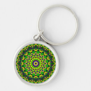 Llavero Amarillo, verde, morado Mandala