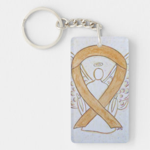 Llavero Amber Awareness Ribbon Angel Key