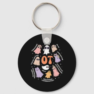 Llavero Ámbito de Terapeuta Ot Halloween Floral Retro Fant