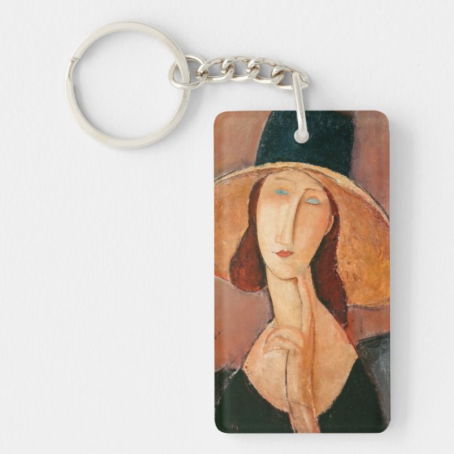 Llavero Amedeo Modigliani - Jeanne Hebuterne en gran Gorra (Frente)