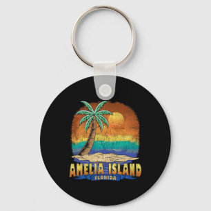 Llavero Amelia Island Florida Vintage Distresage Souvenir