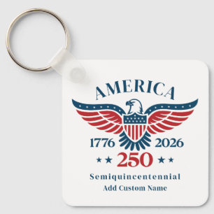 Llavero América 250 Águila Calva Nombre Personalizado Mini