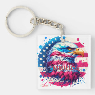 Llavero América - Diseño Patriótico de EEUU para el 4 de j
