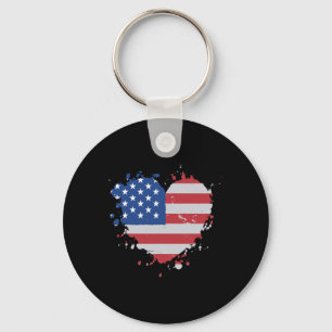 Llavero America Love Flag Usa Heart 4 De Julio Estadounide