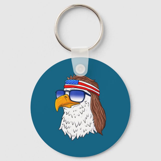 Llavero American Bald Eagle Mullet 4th Of July Funny Usa  (Anverso)