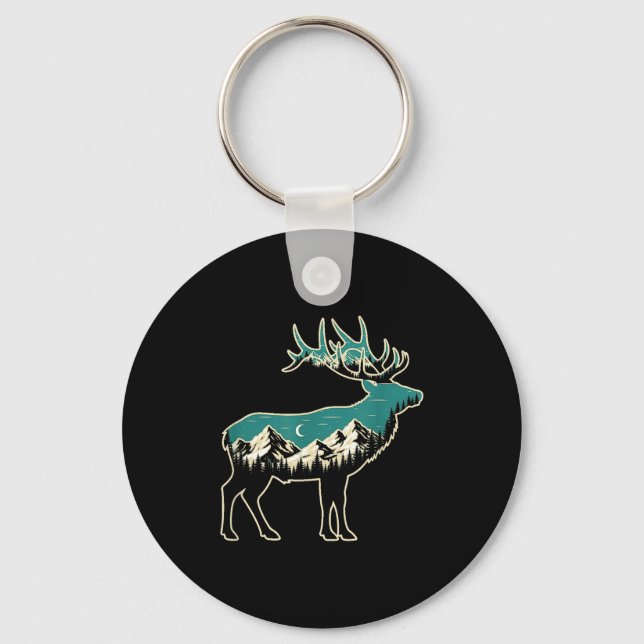 Llavero American Elk Lover Dad Retro Hunting  (Anverso)