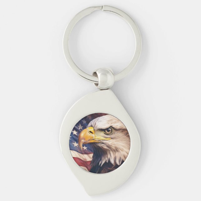 Llavero American Flag with Bald Eagle Head (Anverso)