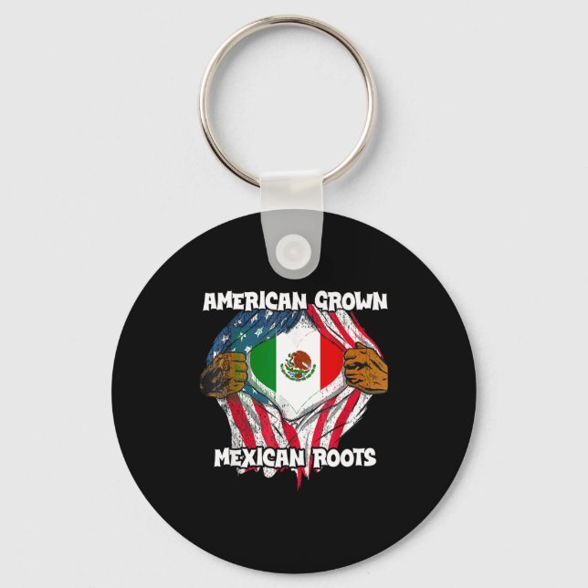 Llavero American Grown Mexican Roots Mexico Country Lover  (Anverso)