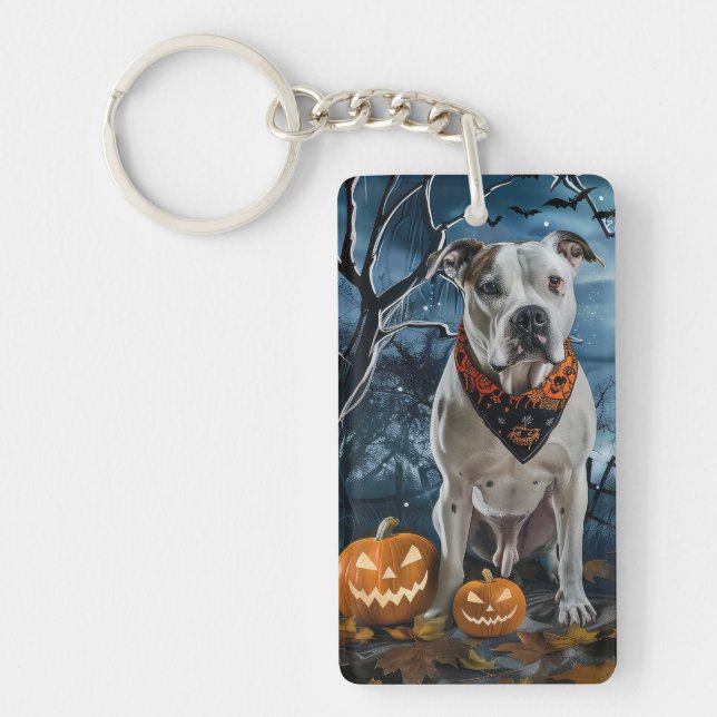 Llavero American Staffordshire Halloween Spooky (Frente)