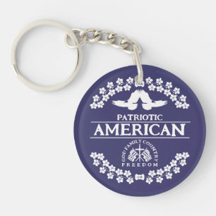 LLAVERO AMERICANO EE. UU. 1776 DIOS FAMILIA PATRIA LIB