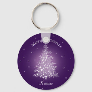 Llavero Amethyst brillante del árbol de navidad