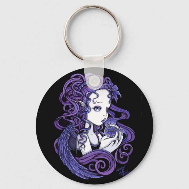 Llavero Amethyst Crystal Ball Angel Art keychain (Anverso)