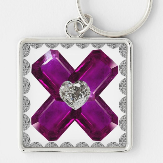 Llavero Amethyst Diamond Art, Purple Keychain (Frente)