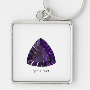 Llavero Amethyst Gemstone, Febrero Birthstone, Púrpura