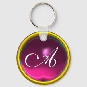 Llavero AMETHYST MONOGRAM ,amarillo rosa
