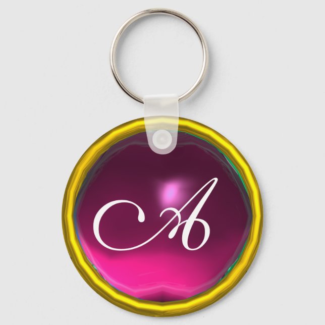 Llavero AMETHYST MONOGRAM ,amarillo rosa (Anverso)