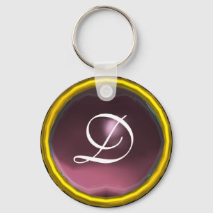 Llavero AMETHYST MONOGRAM ,amarillo rosa