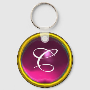 Llavero AMETHYST MONOGRAM ,amarillo rosa