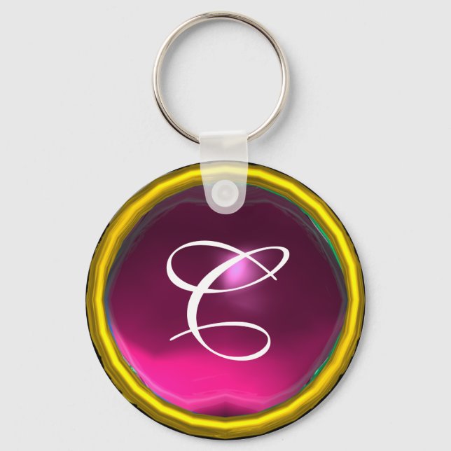 Llavero AMETHYST MONOGRAM ,amarillo rosa (Anverso)